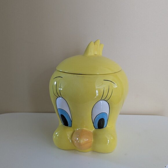 TWEETY BIRD LOONEY TUNES VINTAGE CERAMIC COOKIE JAR - Picture 1 of 5